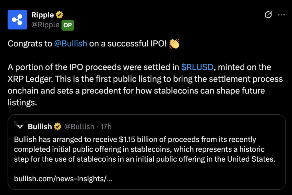 Ripple’s RLUSD Powers $1.15B Bullish IPO, Sets Historic First